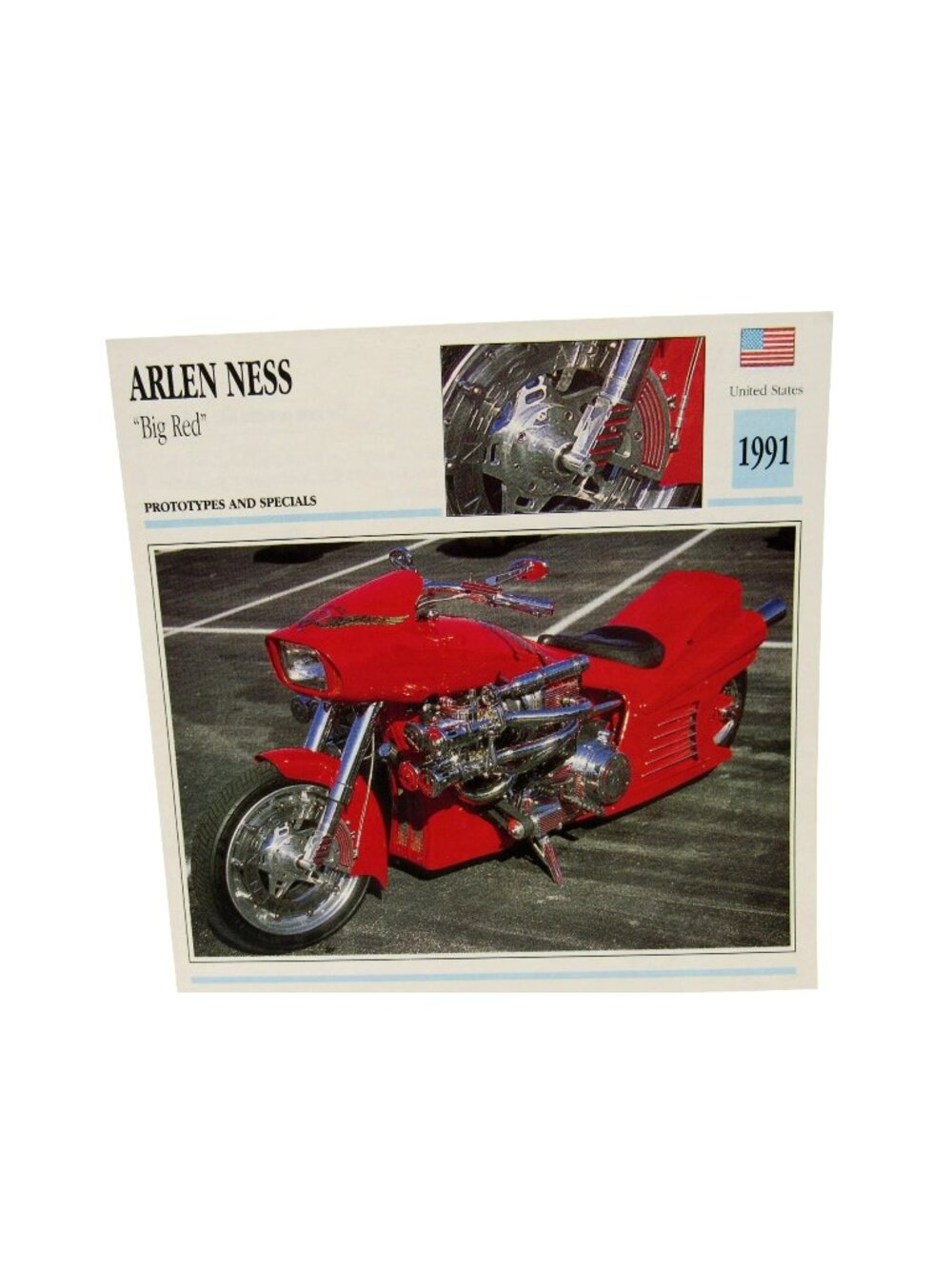 Arlen Ness Big Red 1991 United States Atlas Motorcycle Card Edito-Service SA
